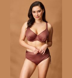 Снимка на Бански костюм от две части Maia Glitter Brown Plus