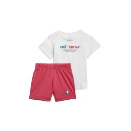 Снимка на ADIDAS Originals Adicolor Shorts And Tee Set White/Pink