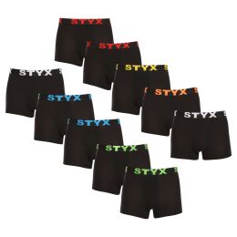 Снимка на 10PACK Men's Styx Boxer Shorts Sports Rubber Black