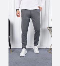 Снимка на 36197 Dewberry Ids Slim Fit Lycra Fabric Mens Trousers-GREY