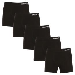 Снимка на 5PACK Men's Boxer Shorts Nedeto Seamless Bamboo Black