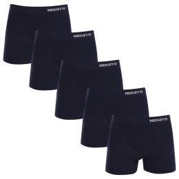 Снимка на 5PACK Men's Boxer Shorts Nedeto Seamless Bamboo Blue