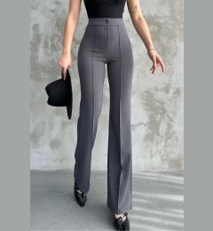 Снимка на 80272 Dewbery High Waist Slim Fit Wide Leg Pants-ANTHRACITE