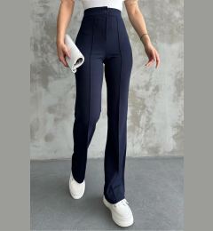 Снимка на 80272 Dewbery High Waist Slim Fit Wide Leg Pants-NAVY