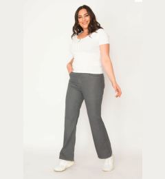 Снимка на Şans Women's Large Size Gray 5 Pocket Gabardine Fabric Trousers