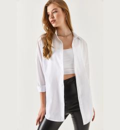 Снимка на armonika Oversize Long Basic Shirt - White