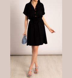 Снимка на armonika Women's Black Elastic Waist Short Sleeve Shirt Dress