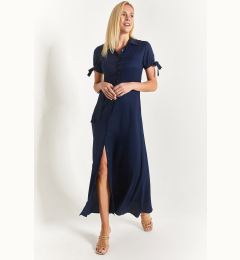 Снимка на armonika Women's Navy Blue Tied Sleeve Belted Waist Shirt Dress