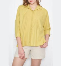 Снимка на armonika Women's Neon Green Pocket Loose Linen Shirt