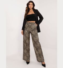 Снимка на Beige and black patterned eco-leather trousers