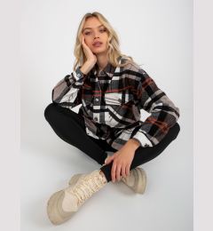 Снимка на Beige-black plaid T-shirt with pockets