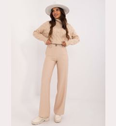 Снимка на Beige fabric trousers with button fastening