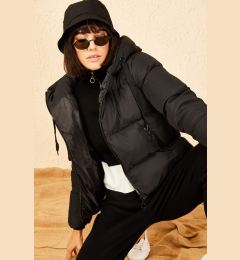 Снимка на Bianco Lucci Women's Black Hooded Puffer Coat