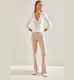 Снимка на Bianco Lucci Women's Chestnut Palazzo Trousers