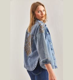 Снимка на Bianco Lucci Women's Embroidered Denim Jacket