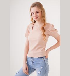 Снимка на Bigdart 0409 Square Neck Knitted Blouse - Biscuit