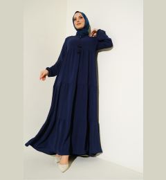 Снимка на Bigdart 1627 Collar Laced Hijab Dress - C.navy