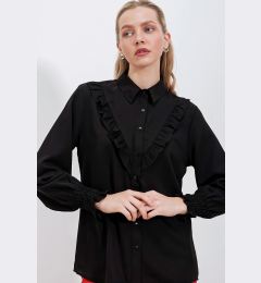 Снимка на Bigdart 20223 Frilly Long Sleeve Shirt - Black