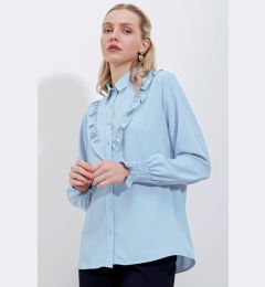 Снимка на Bigdart 20223 Frilly Long Sleeve Shirt - Blue