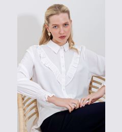 Снимка на Bigdart 20223 Frilly Long Sleeve Shirt - White