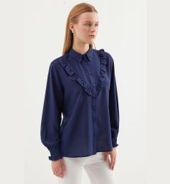 Снимка на Bigdart 20223 Ruffled Long Sleeve Shirt - Navy Blue