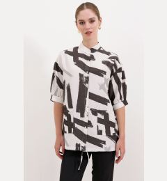 Снимка на Bigdart 20226 Patterned Oversize Shirt - Black