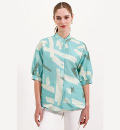 Снимка на Bigdart 20226 Patterned Oversize Shirt - Mint