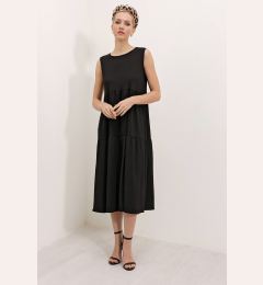 Снимка на Bigdart 2448 Zero Sleeve Long Knitted Dress - Black