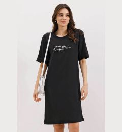 Снимка на Bigdart 2452 Printed Oversize Knitted Dress - Black