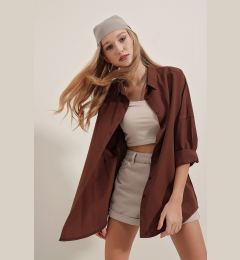 Снимка на Bigdart 3900 Oversize Long Basic Shirt - Brown