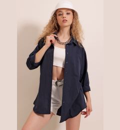 Снимка на Bigdart 3900 Oversize Long Basic Shirt - Navy Blue