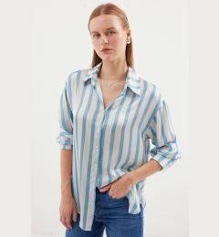 Снимка на Bigdart 3964 Lightly Flowing Satin Shirt - E. Blue