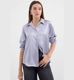 Снимка на Bigdart 3964 Lightly Flowy Satin Shirt - Lilac