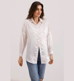 Снимка на Bigdart 3985 Oversize Satin Shirt - Beige