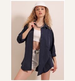 Снимка на Bigdart My Fashion Cabinet Oversize Long Basic Shirt Navy Blue