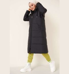 Снимка на Bigdart T5120 Hooded Long Puffer Hijab Coat - Black