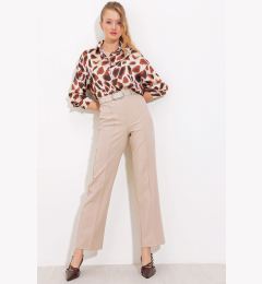 Снимка на Bigdart Women's Beige High Waist Fabric Trousers 6584