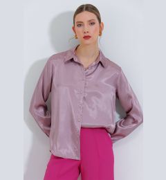 Снимка на Bigdart Women's Dried Rose Light Flowing Satin Shirt 3964