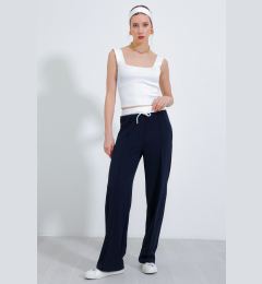 Снимка на Bigdart Women's Navy Blue Wide Leg Striped Trousers 6662