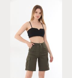 Снимка на BİKELİFE High Waist Stretchy Bermuda Shorts with Cargo Pockets