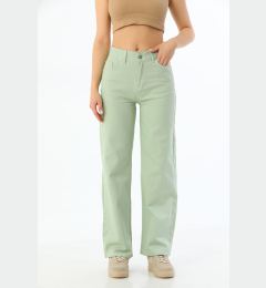 Снимка на BİKELİFE Women's Water Green Wide Leg Palazzo High Waist Trousers.