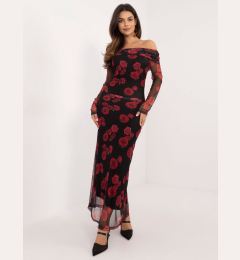 Снимка на Black and red long Spanish dress with roses