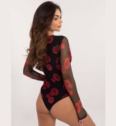 Снимка на Black and red mesh bodysuit with roses