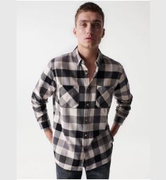 Снимка на Black and white men's checkered shirt Salsa Jeans - Men