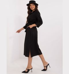 Снимка на Black casual midi dress with slits