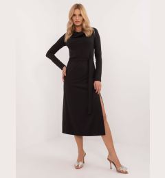 Снимка на Black cocktail midi dress with belt