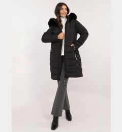 Снимка на Black down winter jacket with fur