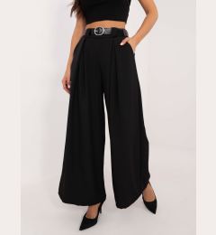 Снимка на Black fabric wide trousers with belt