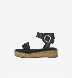 Снимка на Black leather sandals Tamaris - Women