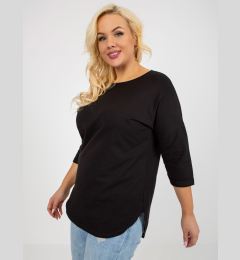 Снимка на Black Plus Size Plus Size Basic Blouse with 3/4 Sleeves